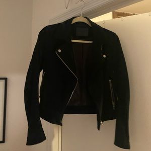 blank nyc black leather suede moto jacket